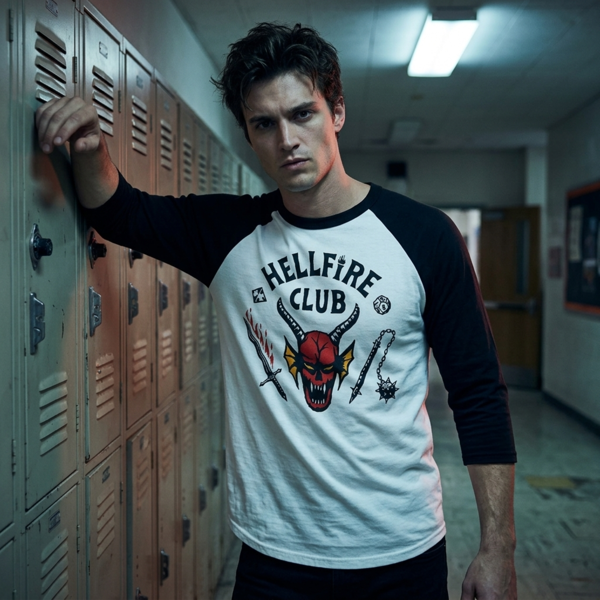 Stranger Things Hellfire Club Replica TV Series Adult Unisex Halloween Cosplay Costume T-Shirt