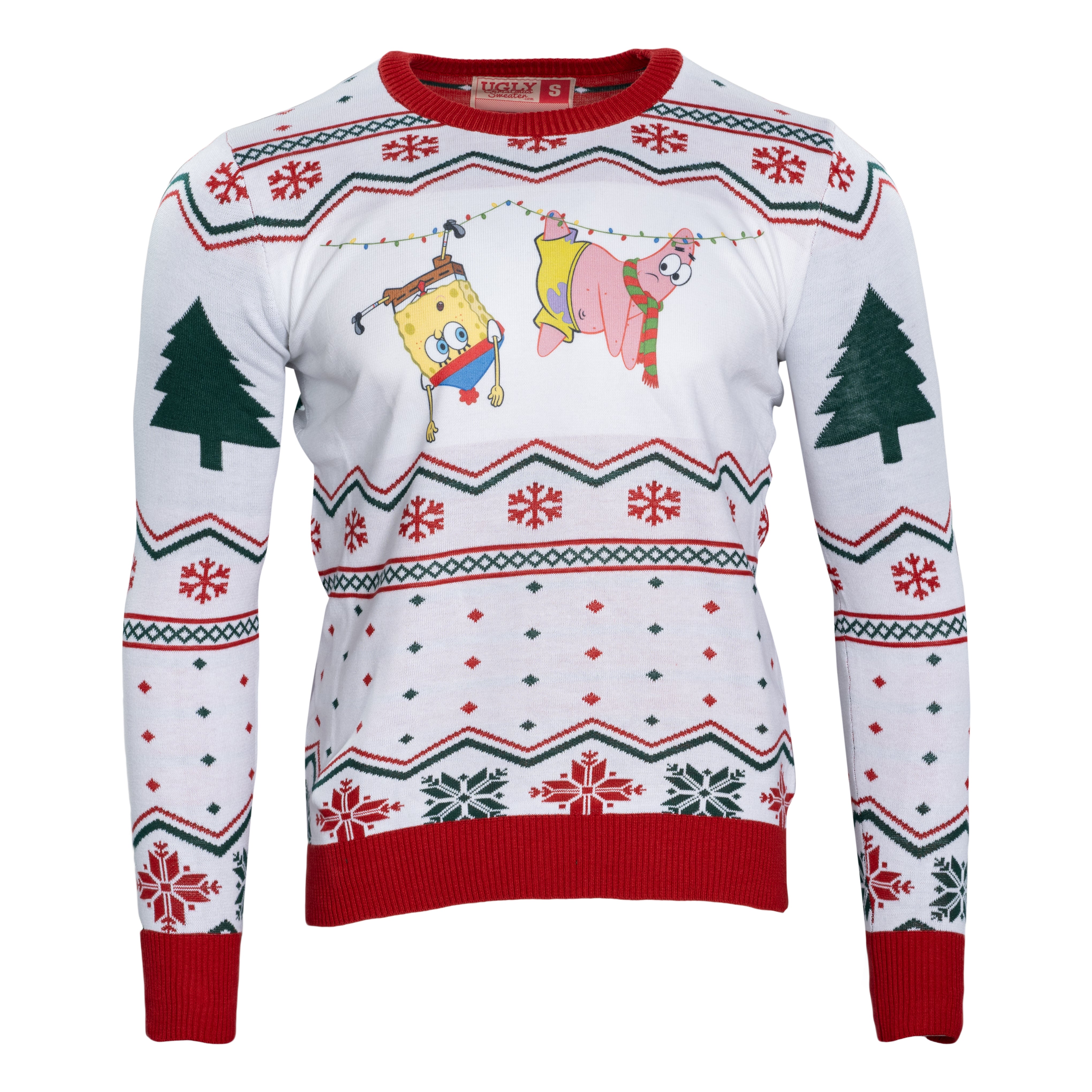 Hanging Lights SpongeBob and Patrick Christmas Sweater
