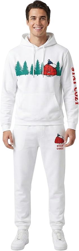 Officially Licensed Peanuts Snoopy Stay Cozy Embroidered Adult Unisex Sweatpants