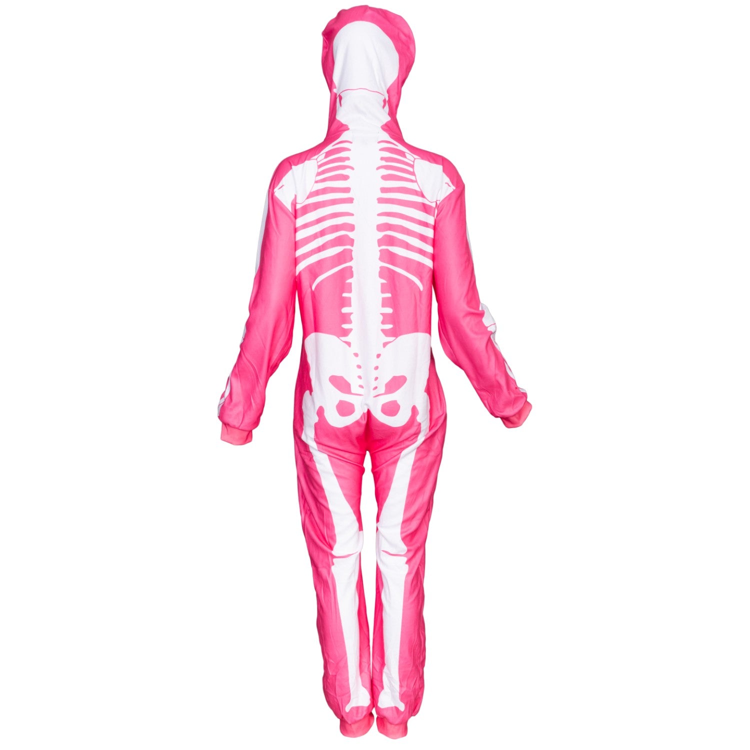 Women's Pink Skeleton Halloween Costume Cosplay Jumpsuit (With Mask)