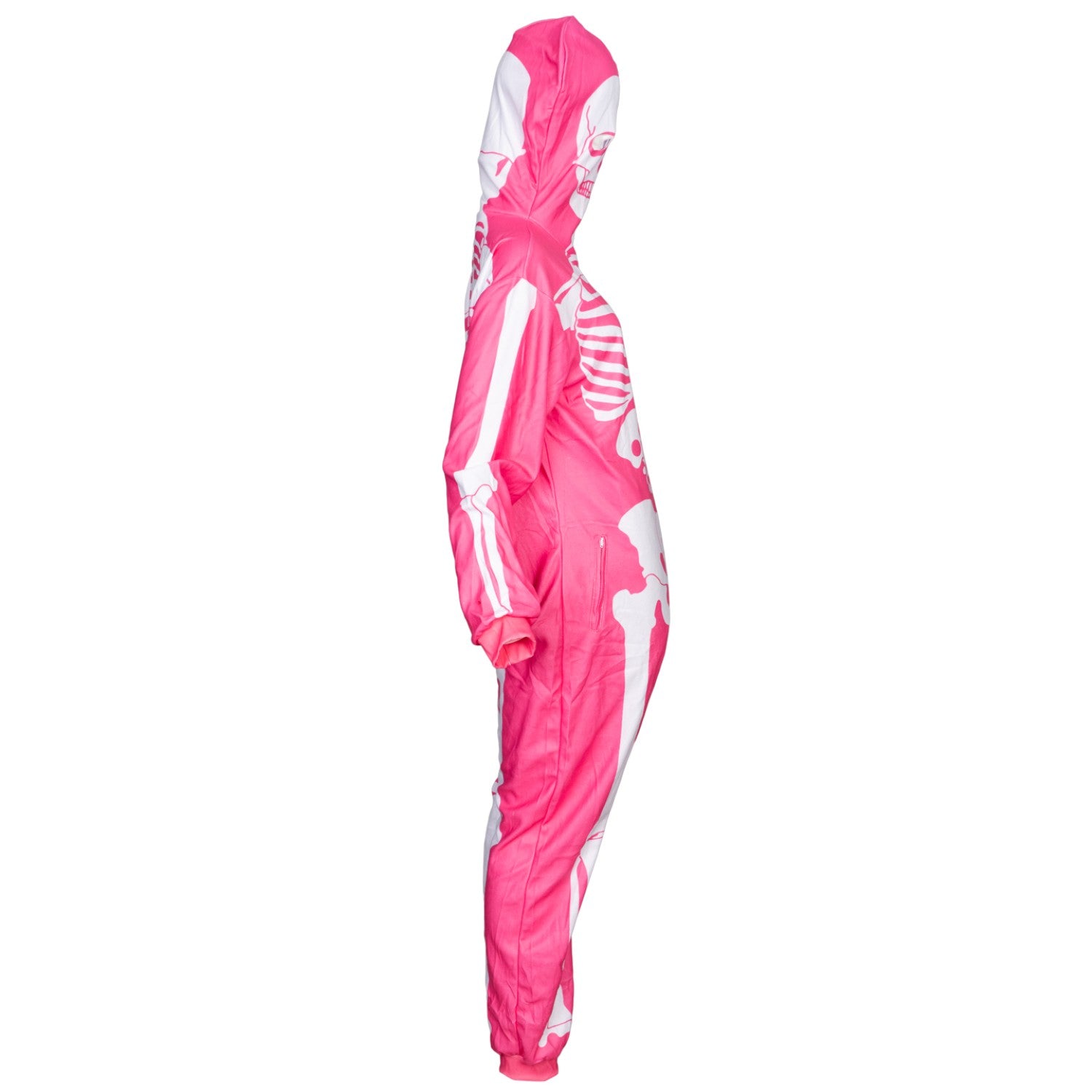 Women's Pink Skeleton Halloween Costume Cosplay Jumpsuit (With Mask)