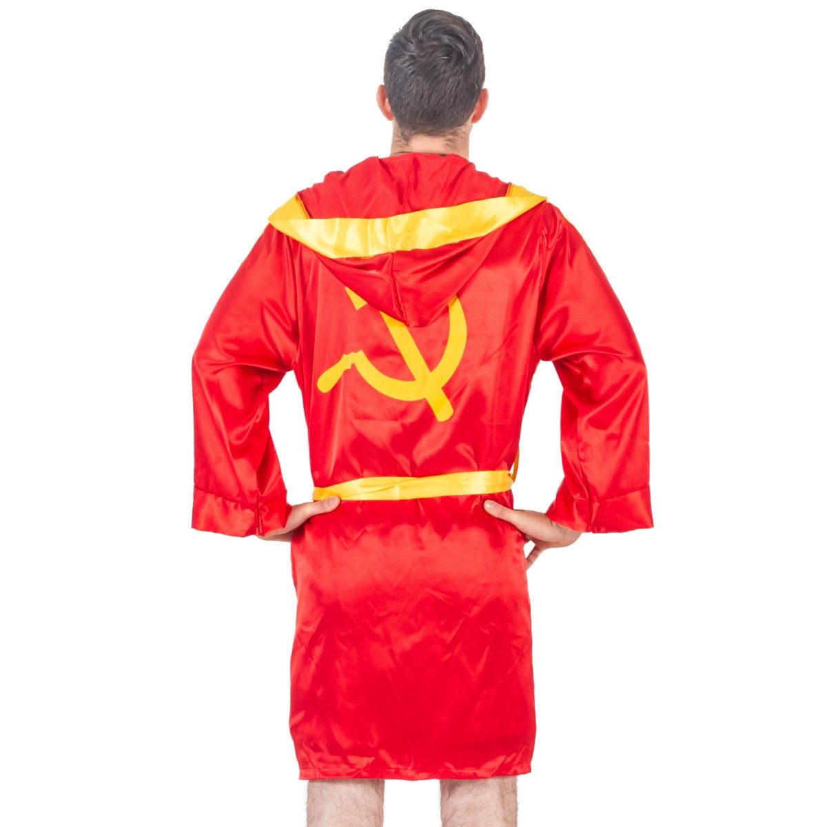 Red Ivan Drago Satin Robe and Short Set-rockyrobesetDRAGO-15