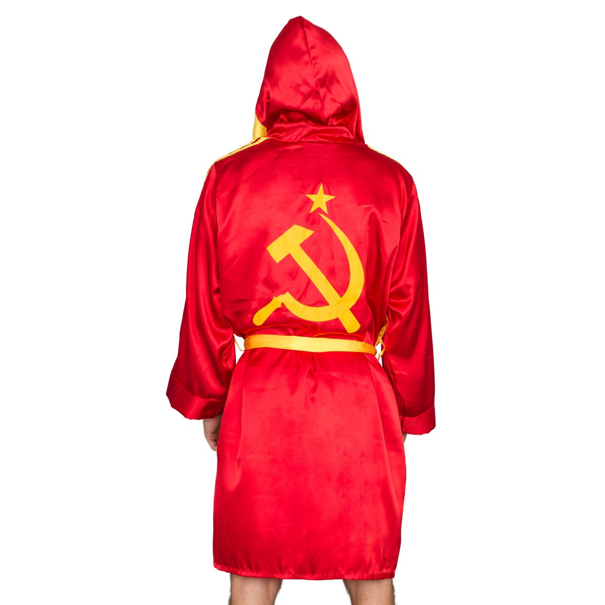 Red Ivan Drago Satin Robe and Short Set-rockyrobesetDRAGO-15
