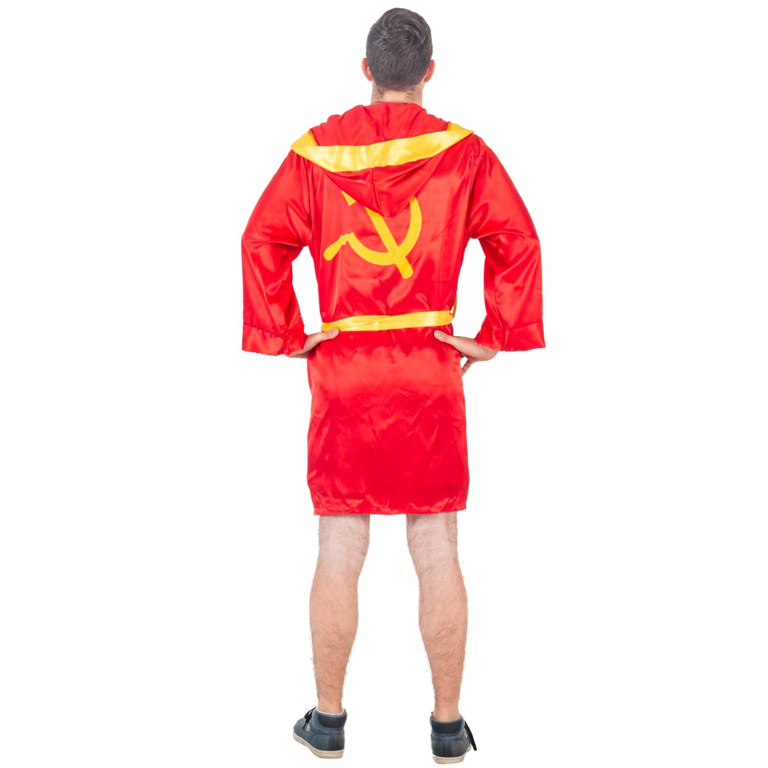 Red Ivan Drago Satin Robe and Short Set