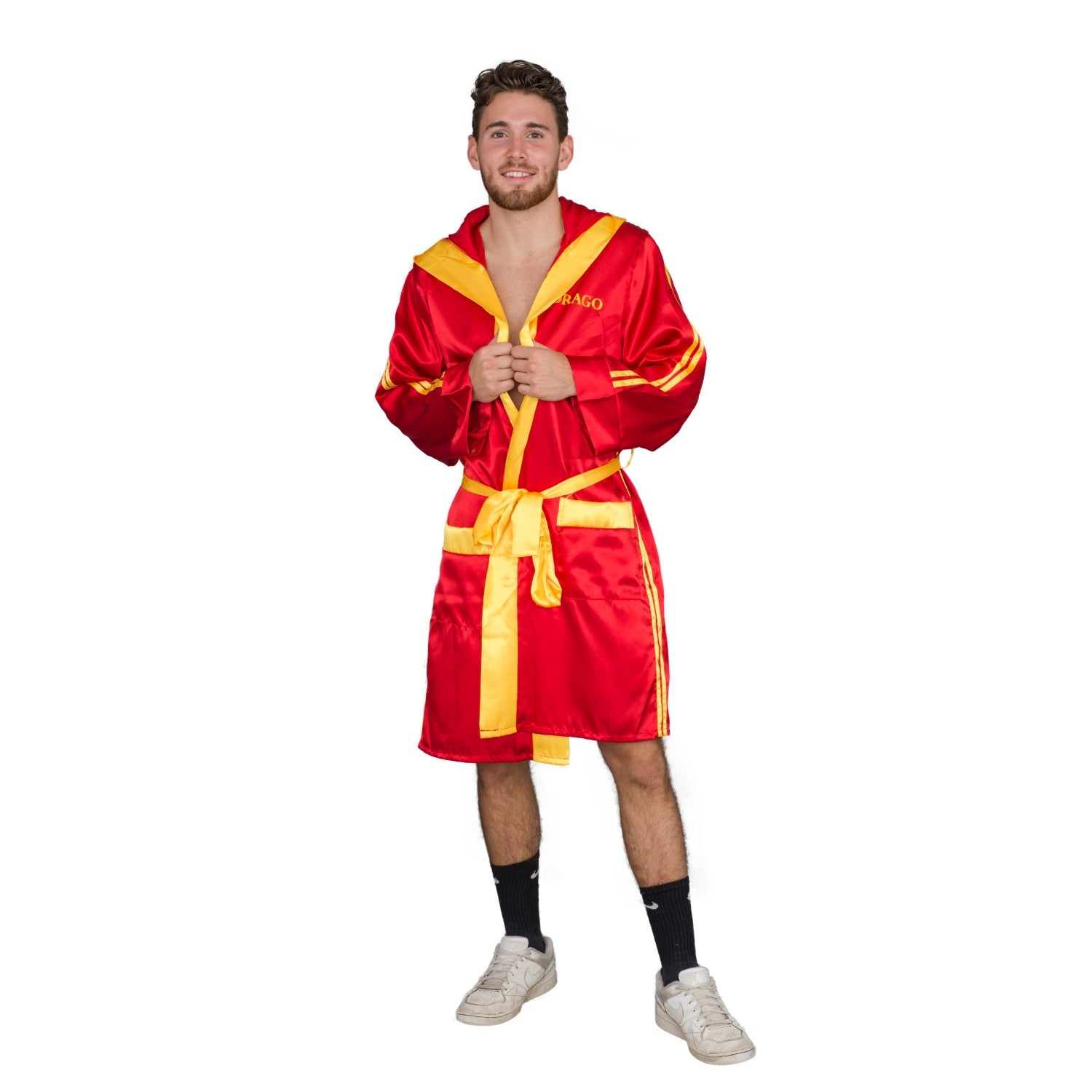 Red Ivan Drago Satin Robe and Short Set