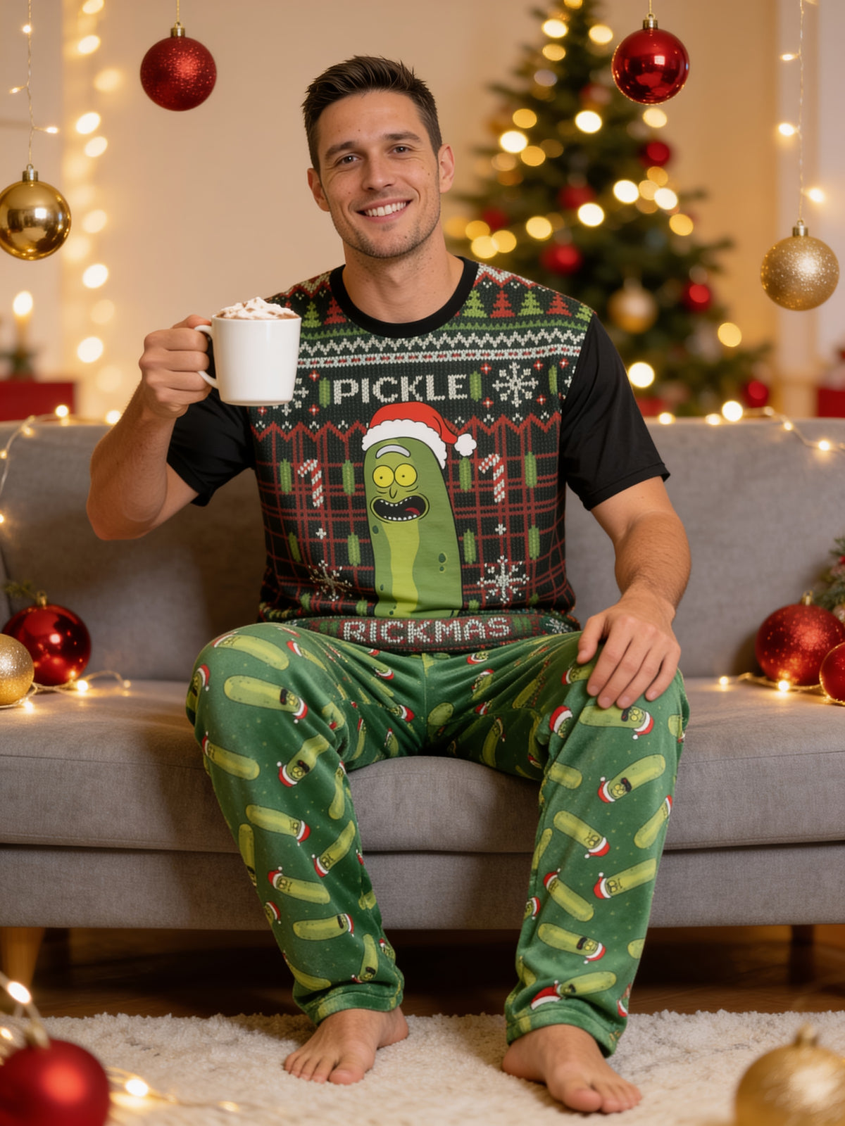 Rick and Morty Pickle Rickmas PJ Set