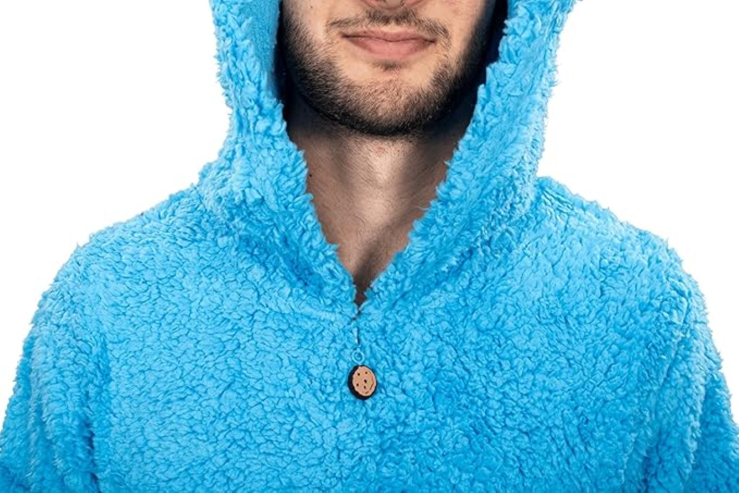 Officially Licensed Sesame Street Cookie Monster Adult Unisex Halloween Cosplay Costume Fleece Jumpsuit