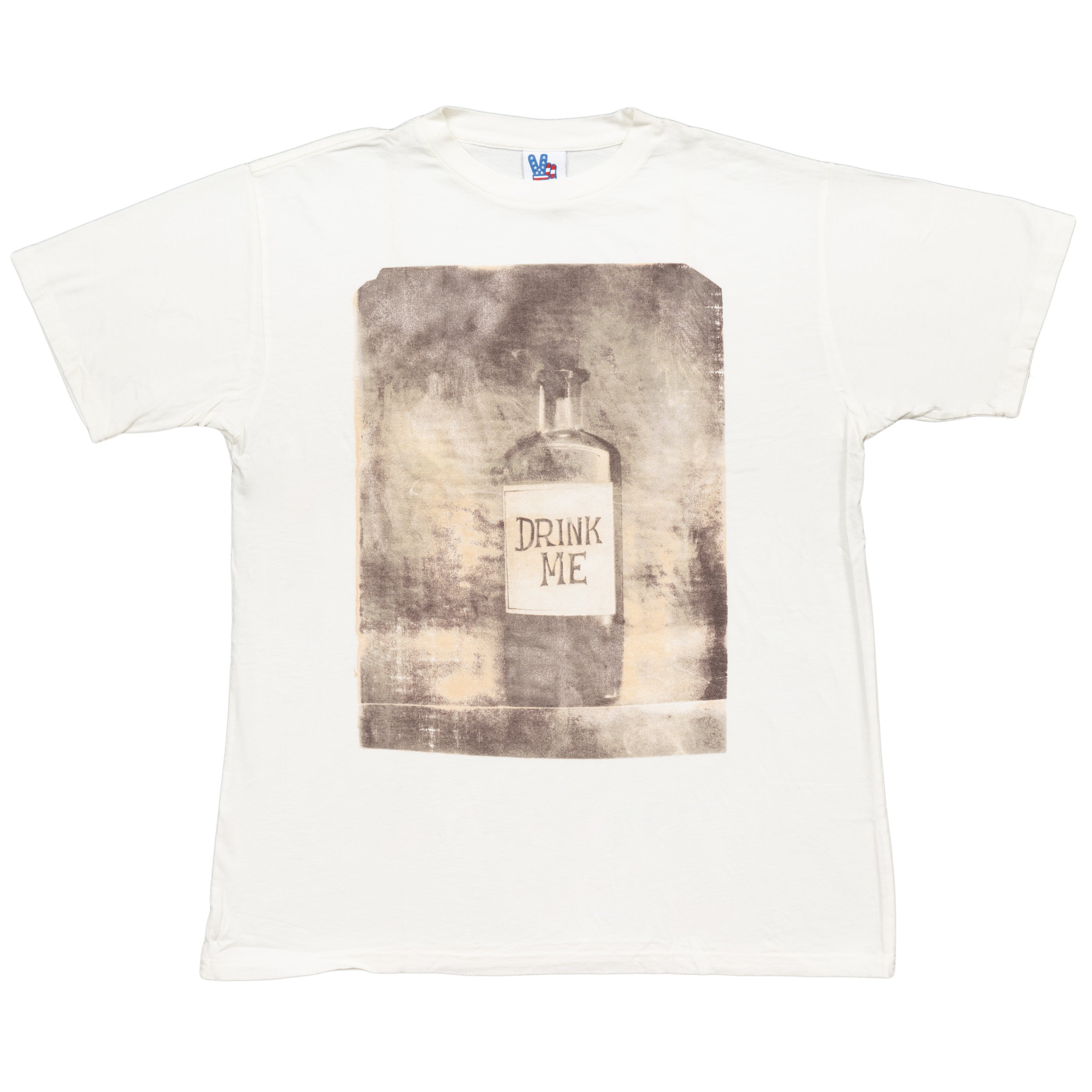 Drink Me Bottle Cream Adult T-shirt Tee