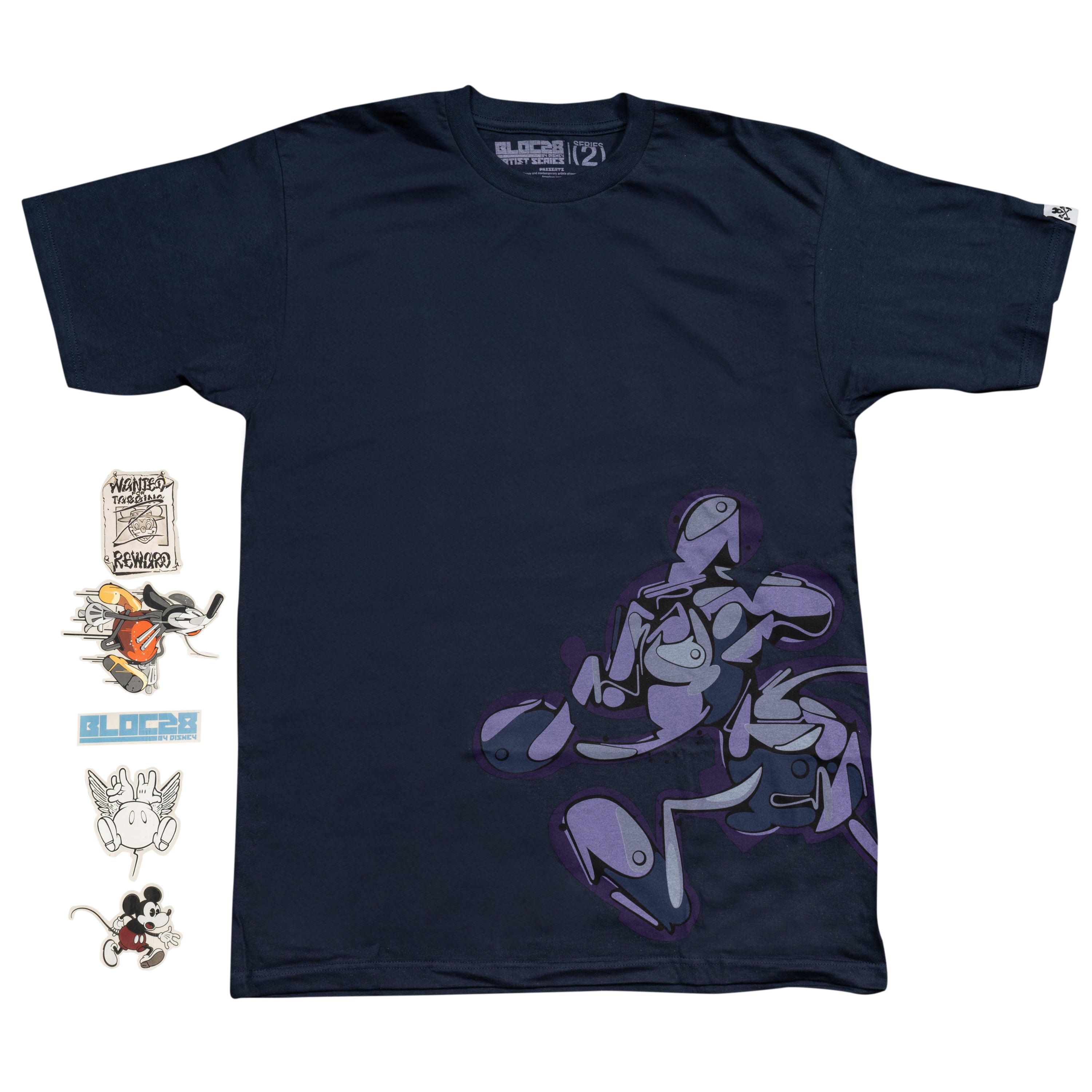 Adult Disney Art BLOC28 Artist Series 2 Mickey Mouse Street Graffiti T-Shirt