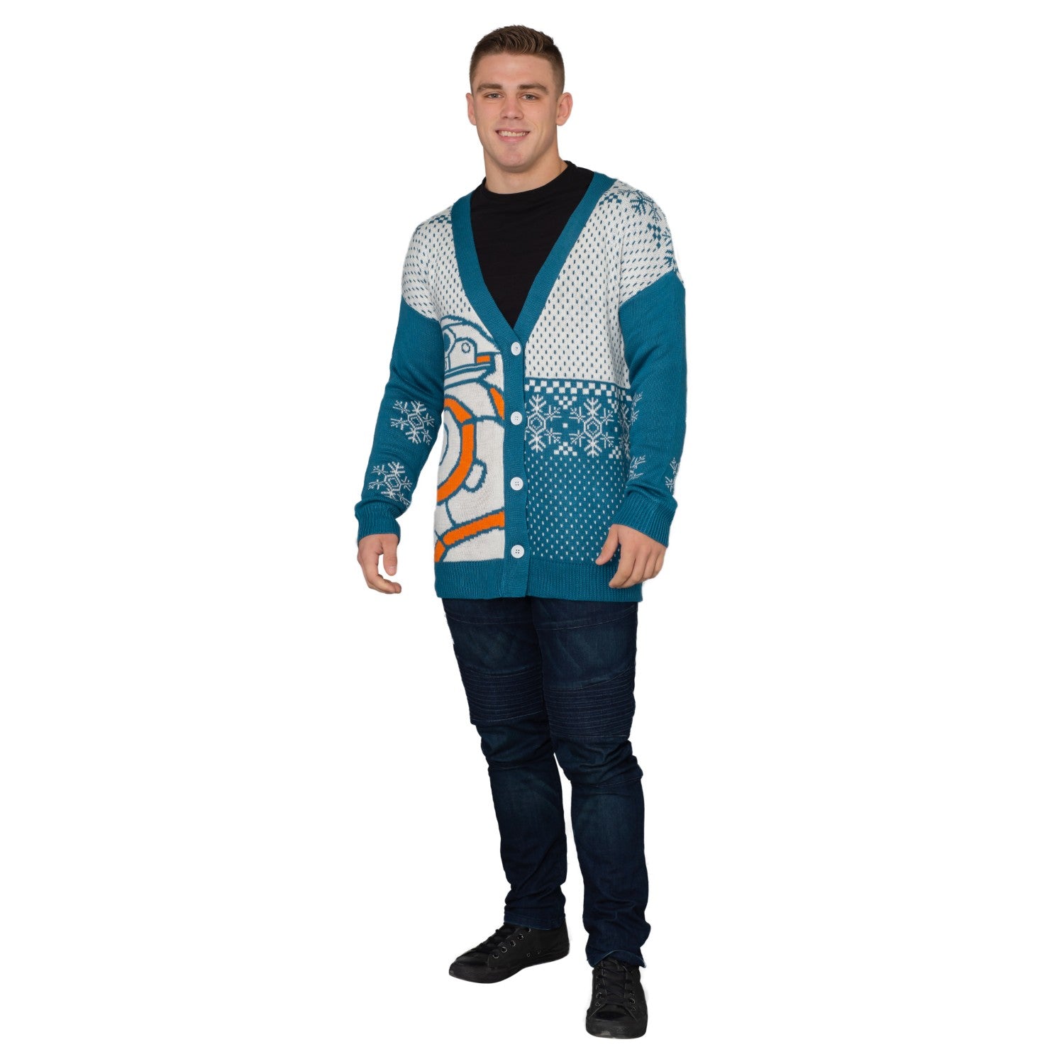 Adult Unisex BB8 Star Wars Ugly Christmas Cardigan Sweater