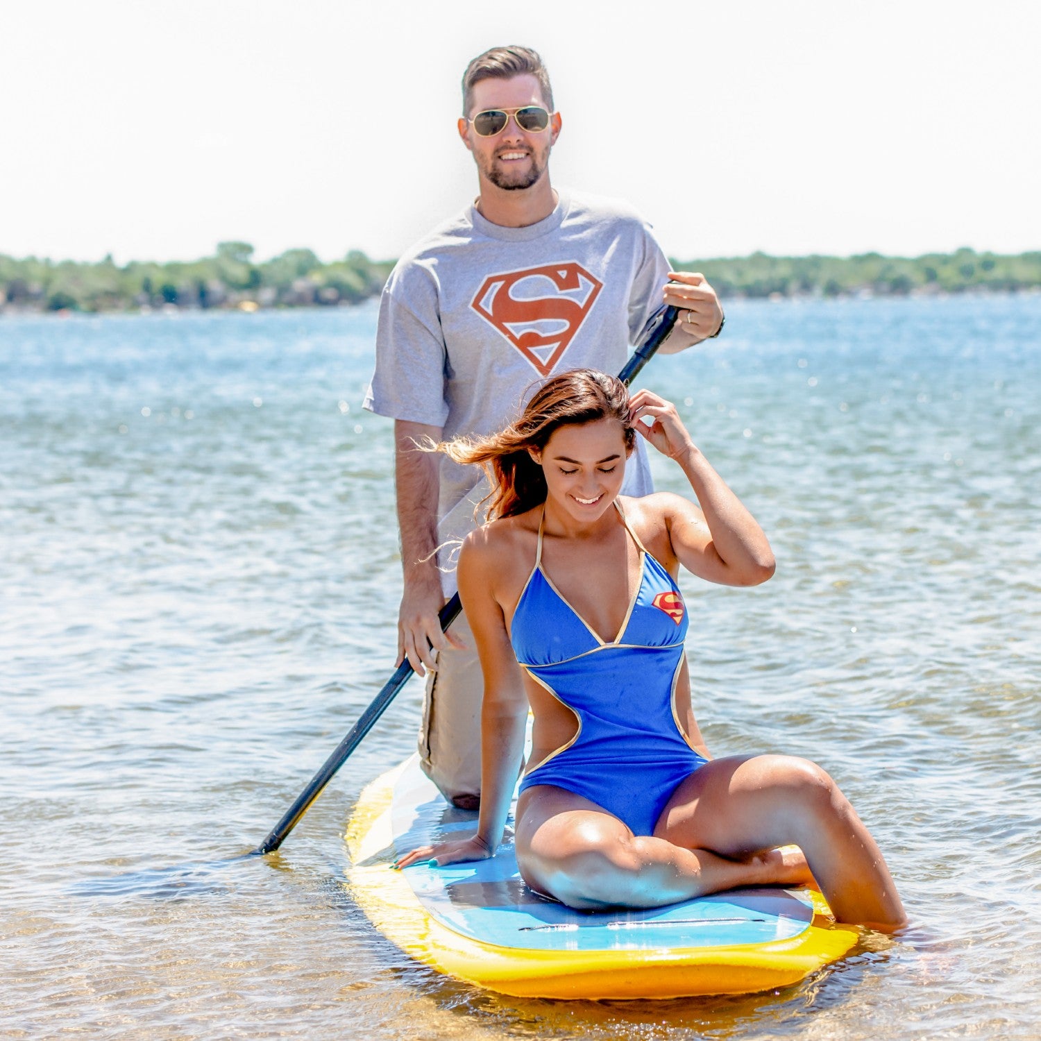 Superman Red-Orange Shield Adult T-Shirt
