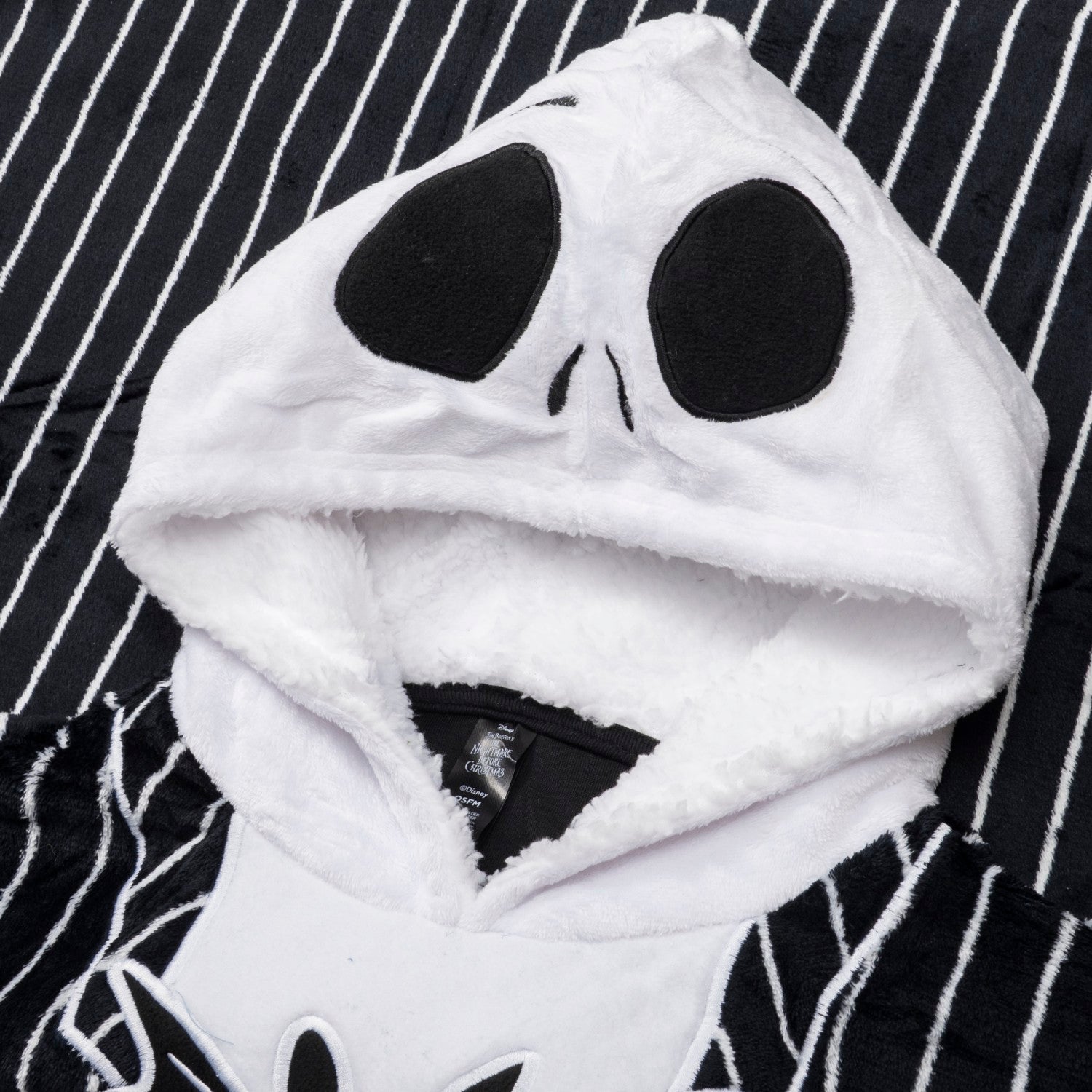 Adult Unisex One Size Nightmare Christmas Jack Big Face Oversized Blanket Hoodie Sleep Poncho