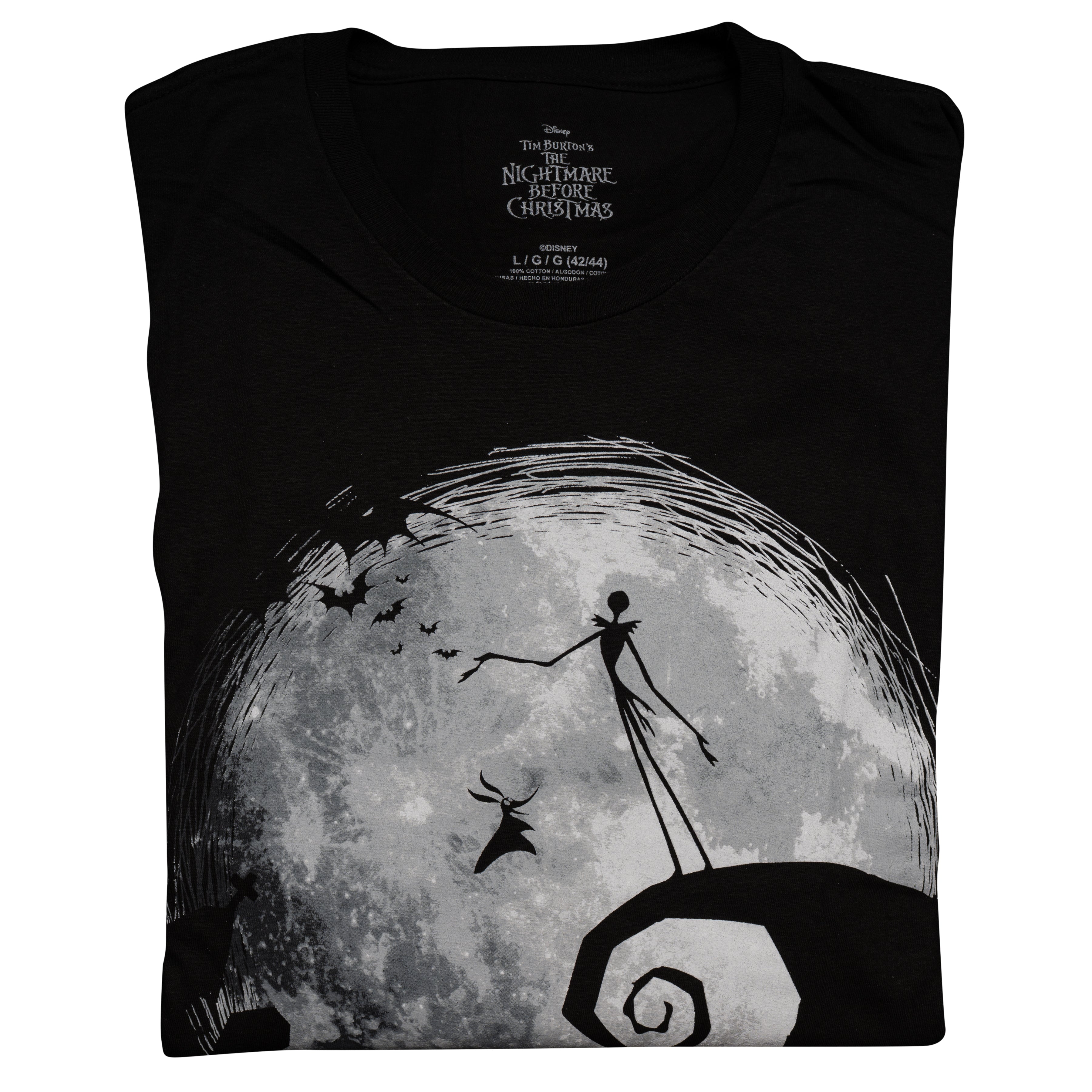 The Nightmare Before Christmas Moon Long Sleeve Adult Unisex Shirt Black