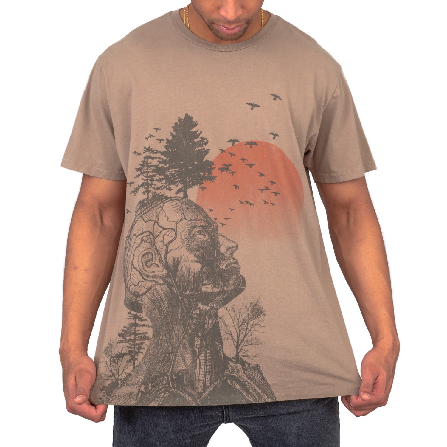 The Hangover Alan Human Tree Dark Khaki T-Shirt