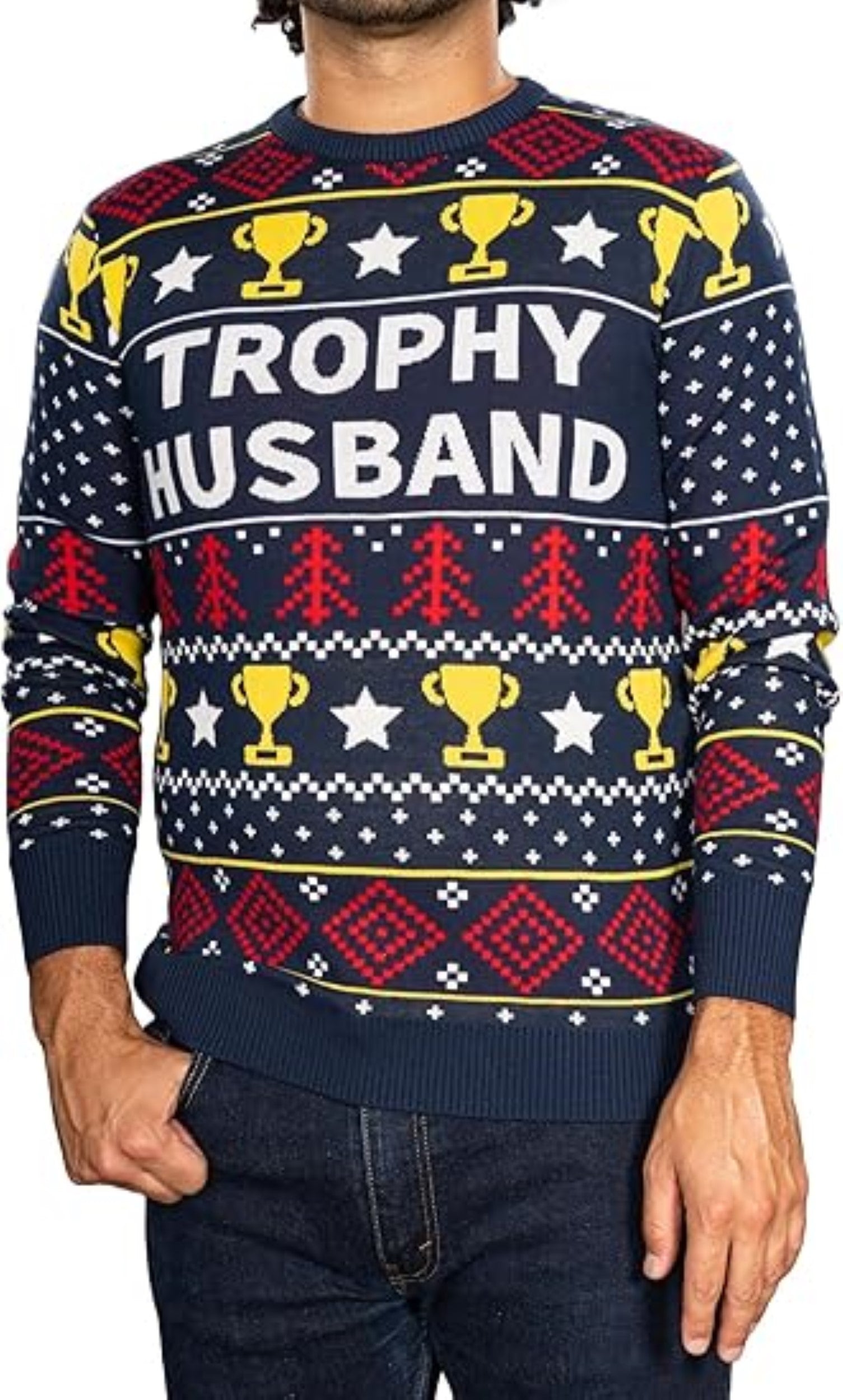 Trophy Husband/Wife Couples Costume Unisex Ugly Christmas Sweater