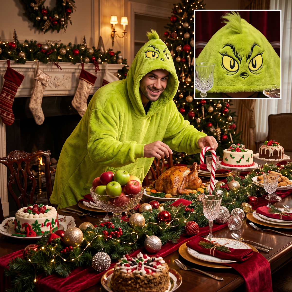 The Grinch Adult Unisex Plush Fleece Hoodie Ponch