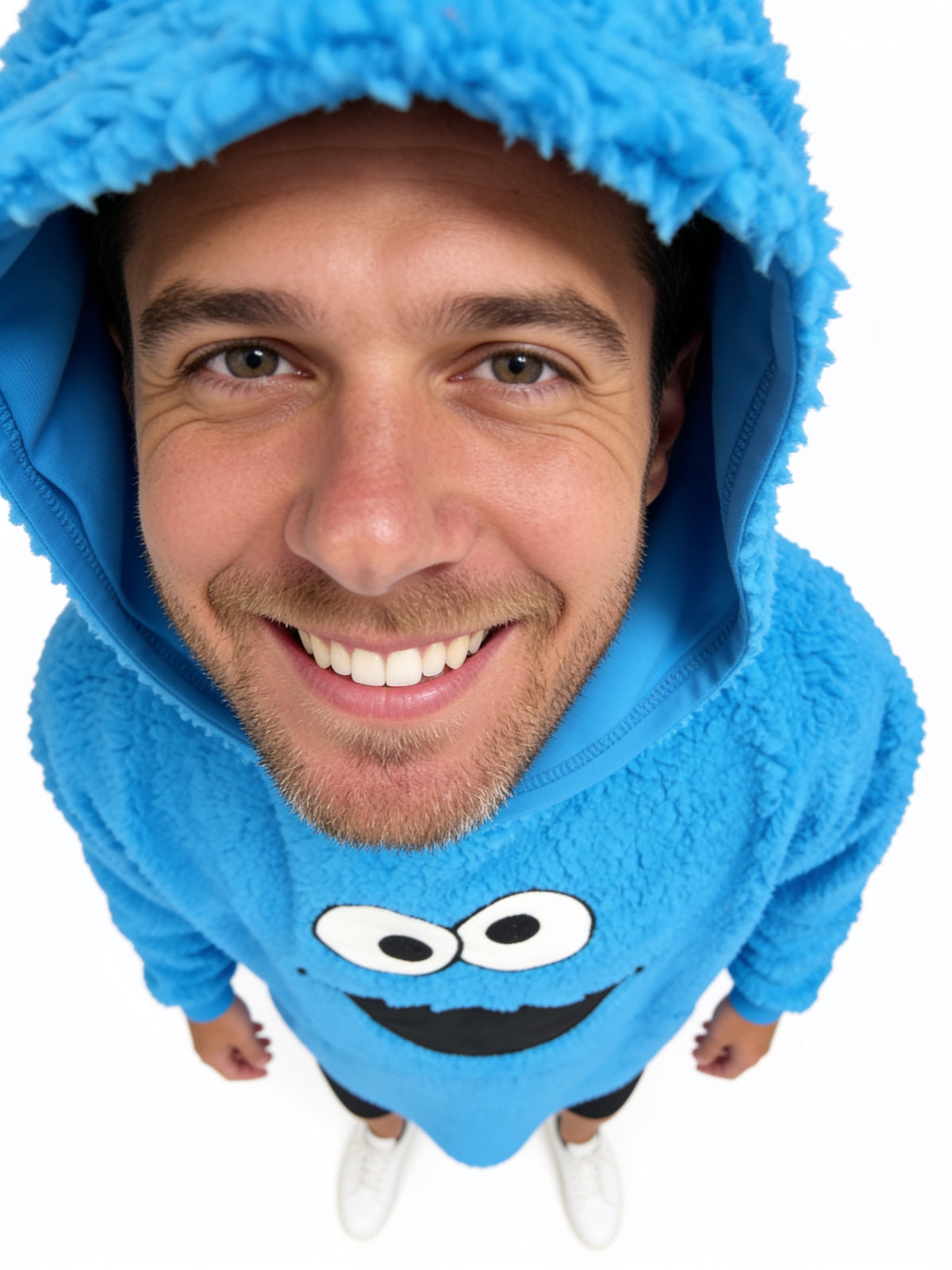 Cookie Monster Adult Unisex One Size Fits All Fleece Hooded Poncho
