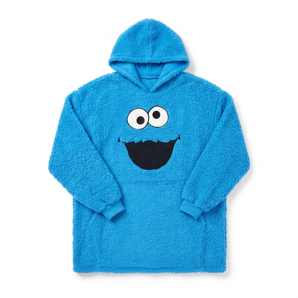 Cookie Monster Adult Unisex One Size Fits All Fleece Hooded Poncho