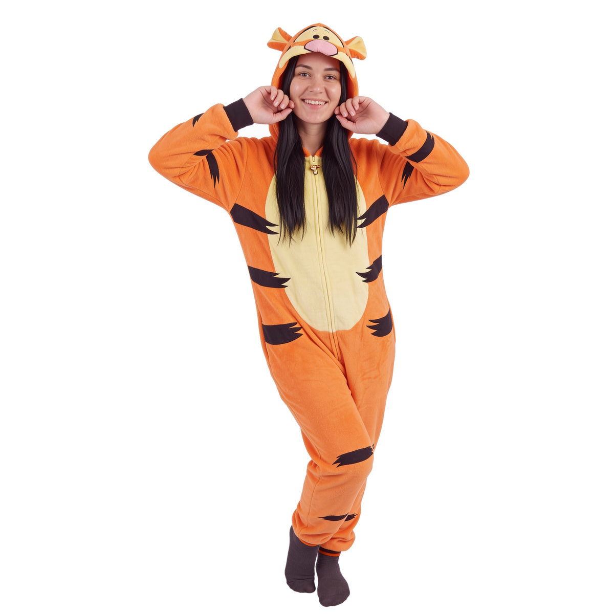 Tigger Pooh Adult Unisex Halloween Cosplay Costume Unionsuit W/ Pockets