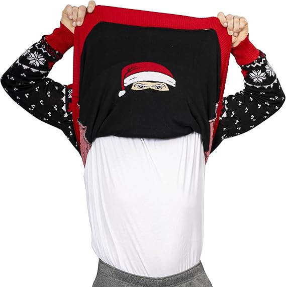 Ask Me About My Ninja Funny Flip Costume Adult Ugly Christmas Sweater