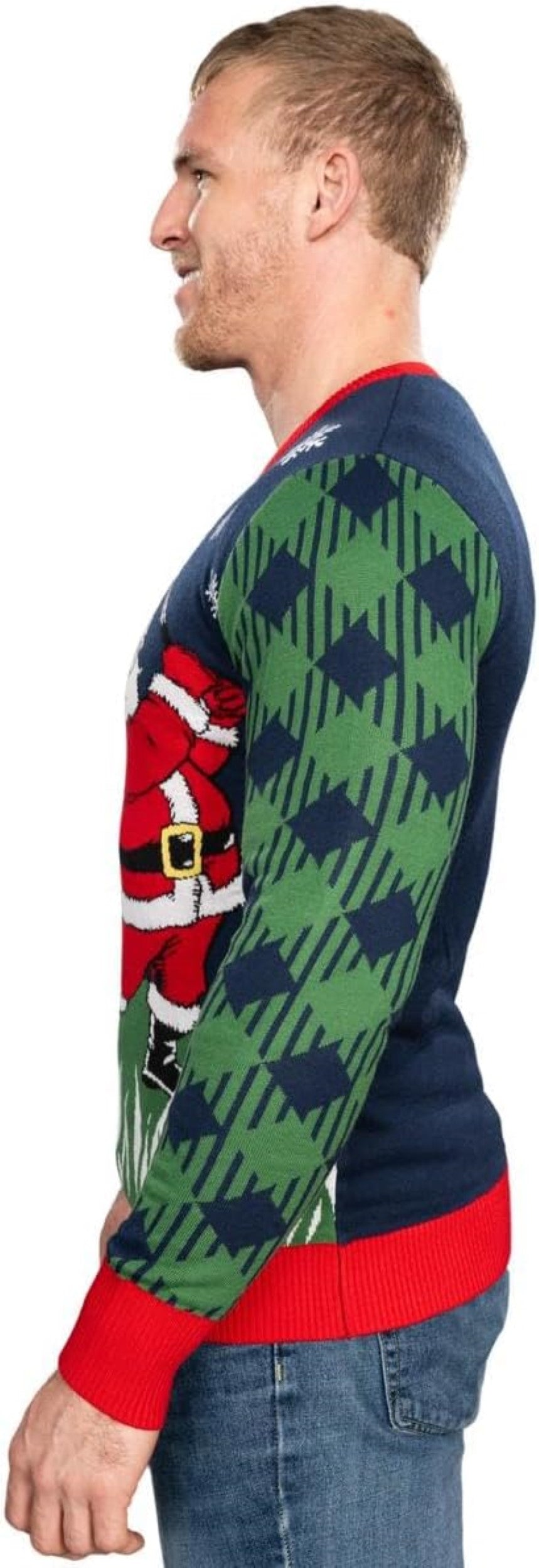 Golfing Santa Claus Adult Unisex Ugly Christmas Sweater