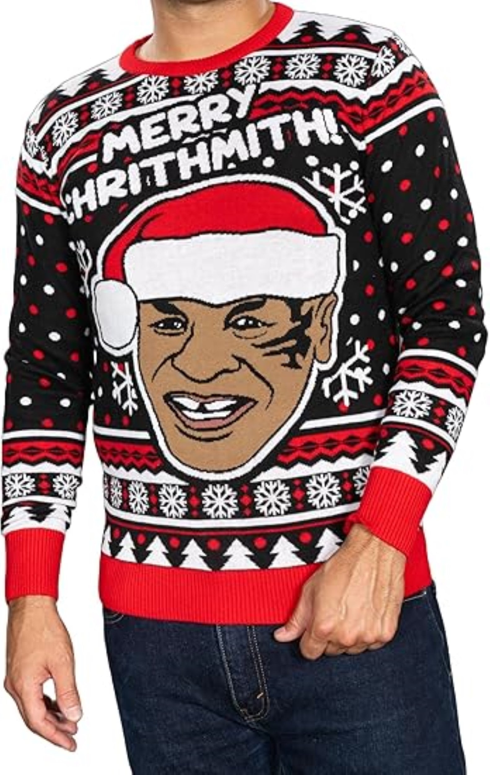 Merry Chrithmith! Iron Mike Santa Adult Unisex Funny Ugly Christmas Sweater