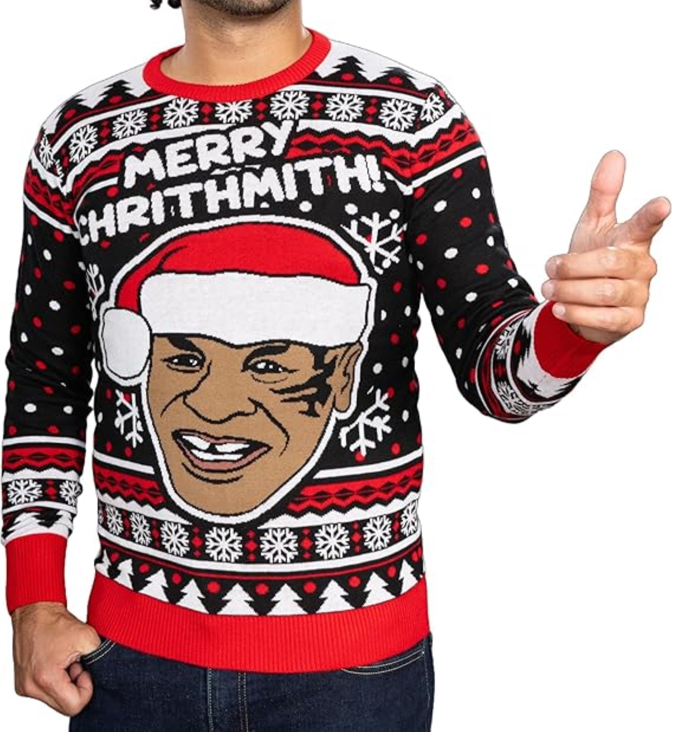 Merry Chrithmith! Iron Mike Santa Adult Unisex Funny Ugly Christmas Sweater