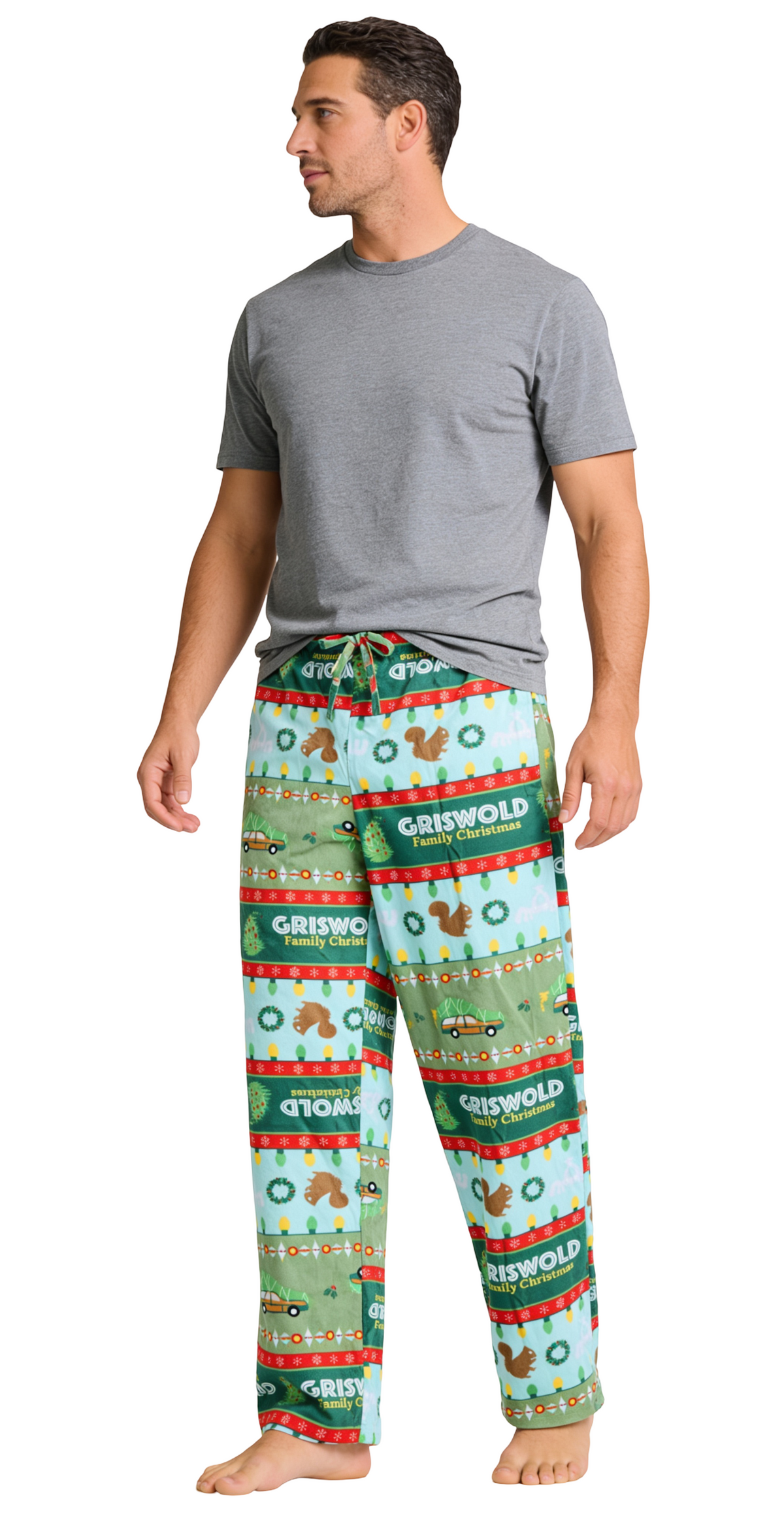 Christmas Vacation Griswold Fairisle Plush Sleep Pants Green