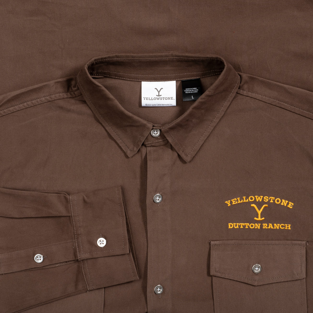 Yellowstone Dutton Button Up Ranch Work Shirt Halloween Costume Cosplay Collar