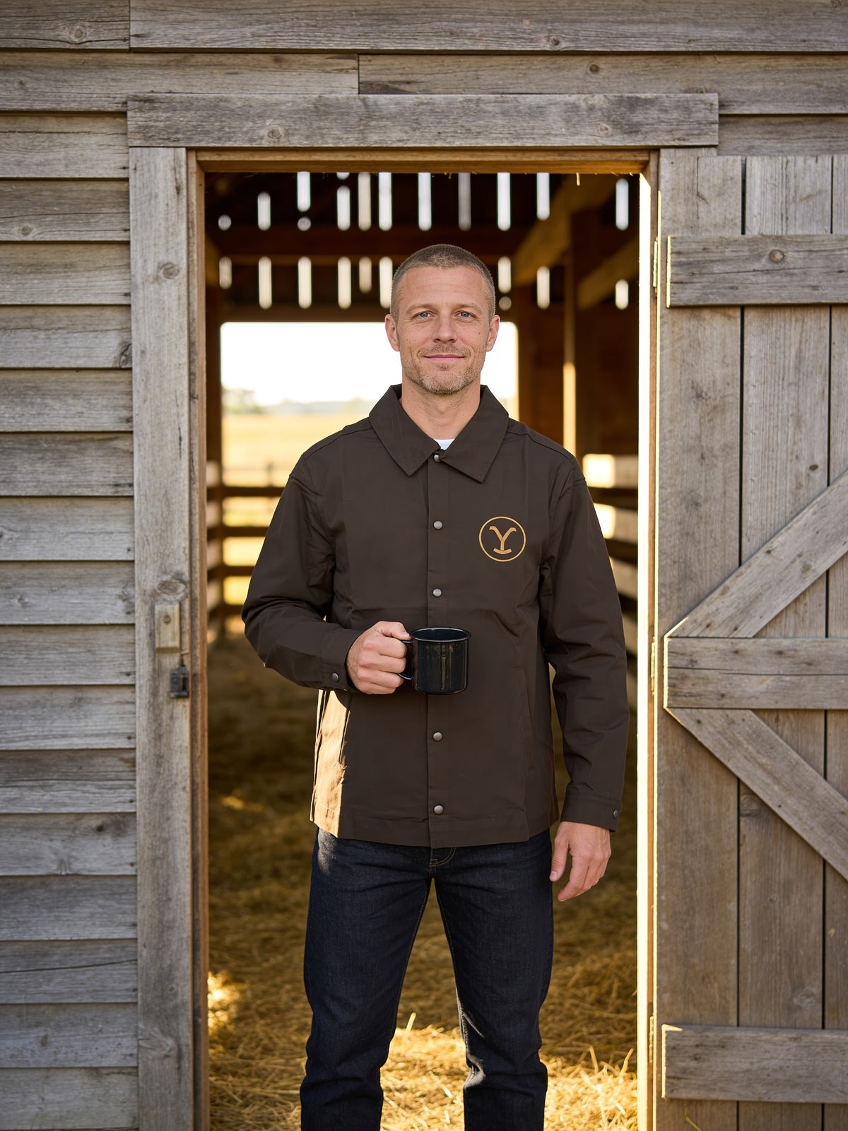 Yellowstone Dutton Ranch Men's Work Jacket Button Up Costume Cosplay Coat