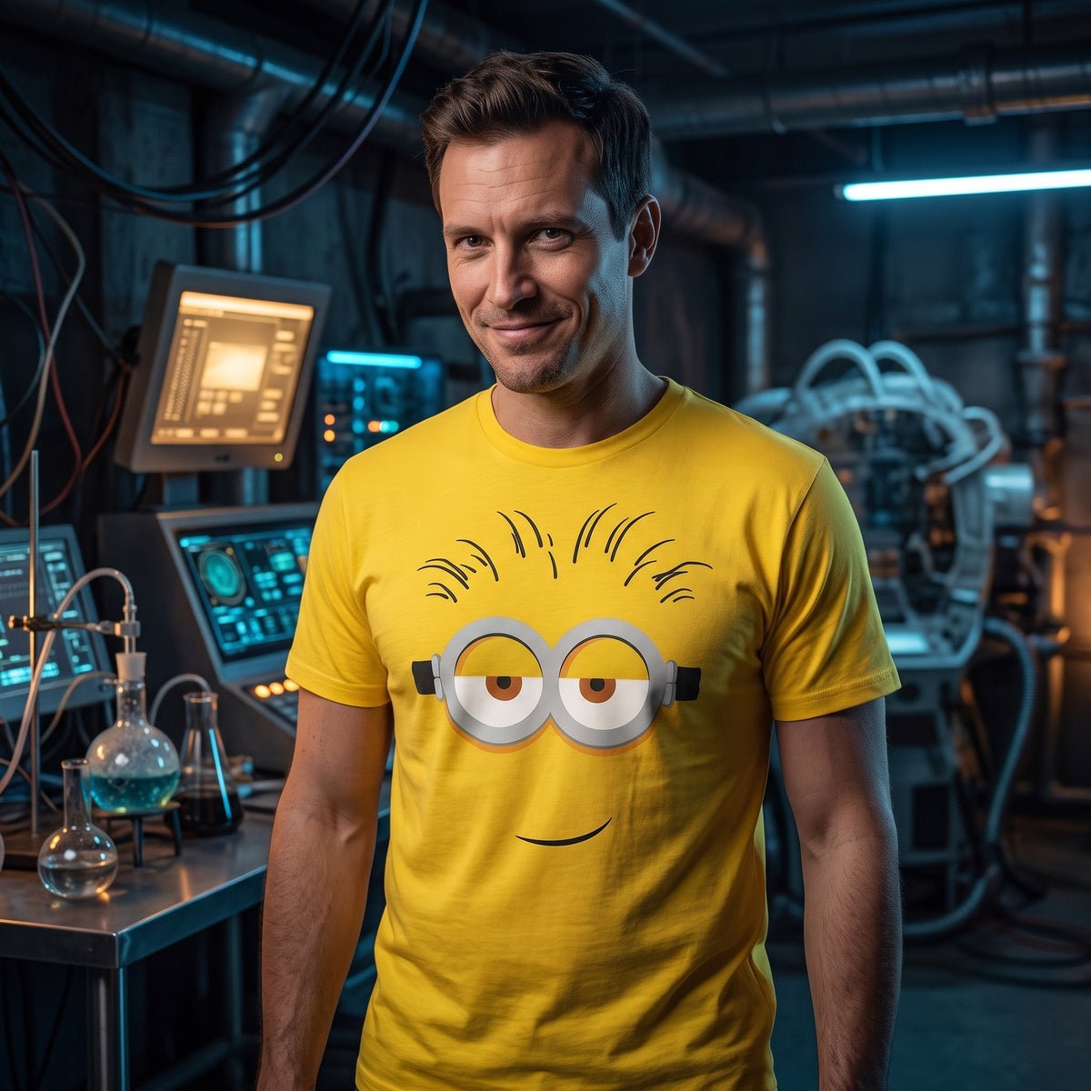 Adult Minions Big Face Halloween Cosplay Costume T-Shirt - TVStoreOnline