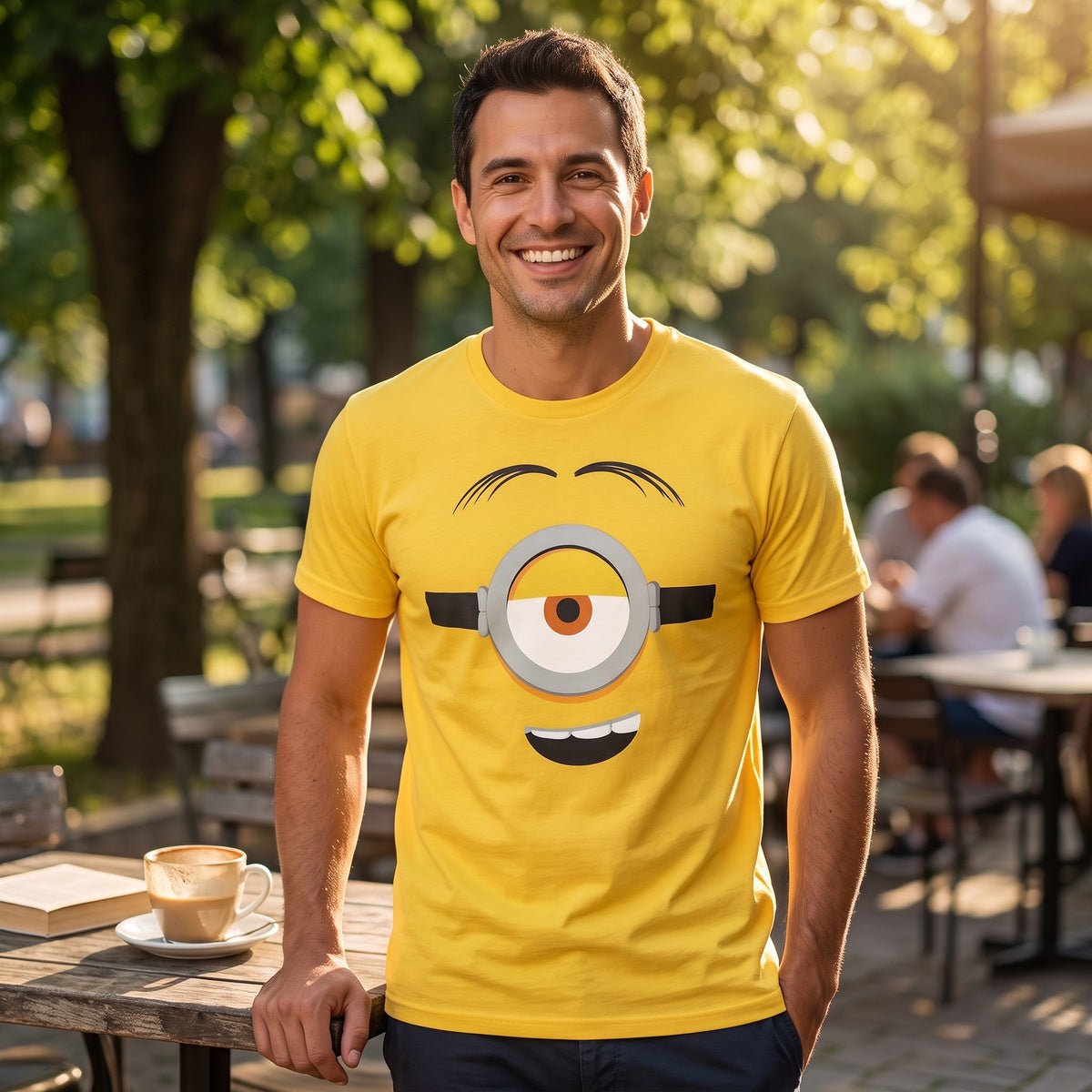 Adult Minions Big Face Halloween Cosplay Costume T-Shirt - TVStoreOnline