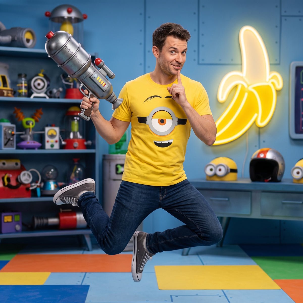 Adult Minions Big Face Halloween Cosplay Costume T-Shirt - TVStoreOnline