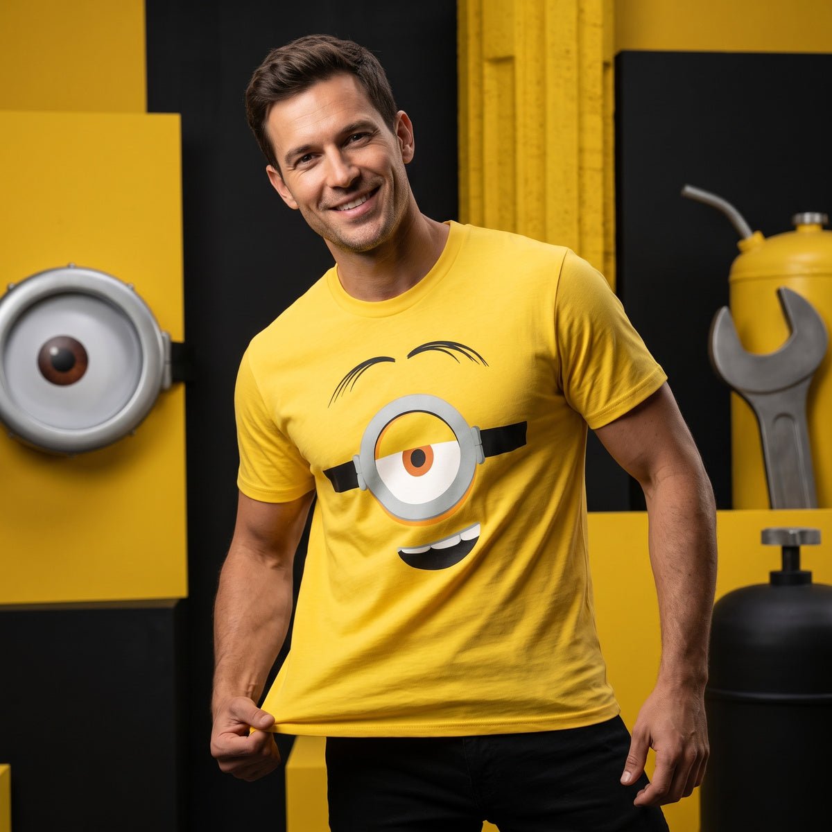 Adult Minions Big Face Halloween Cosplay Costume T-Shirt - TVStoreOnline
