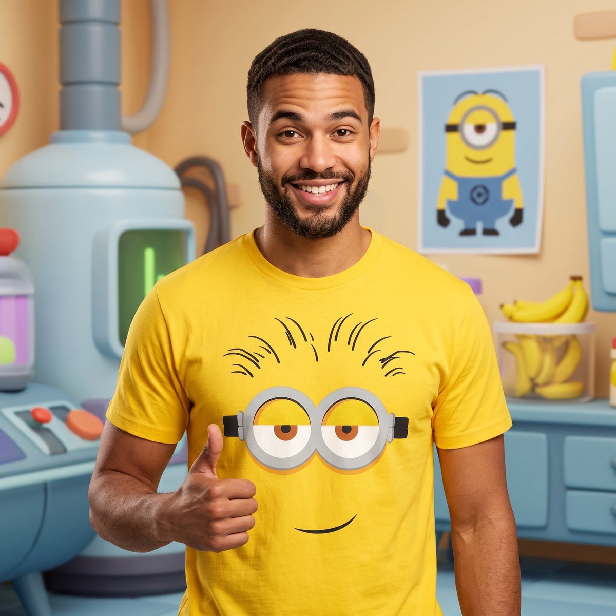 Adult Minions Big Face Halloween Cosplay Costume T-Shirt - TVStoreOnline