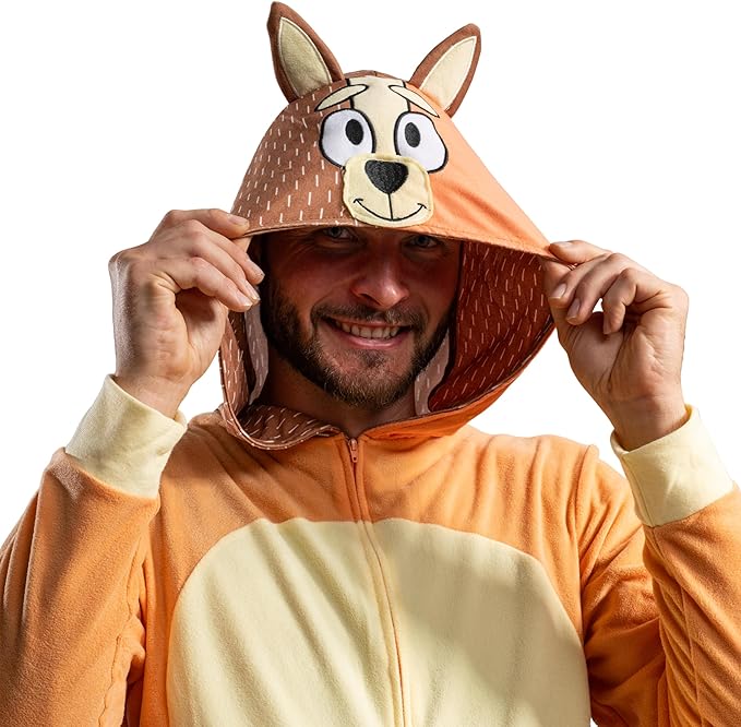 Adult Unisex Playful Colorful Dog Adult Halloween Costume Cosplay Zip Up Pajama Jumpsuit - TVStoreOnline