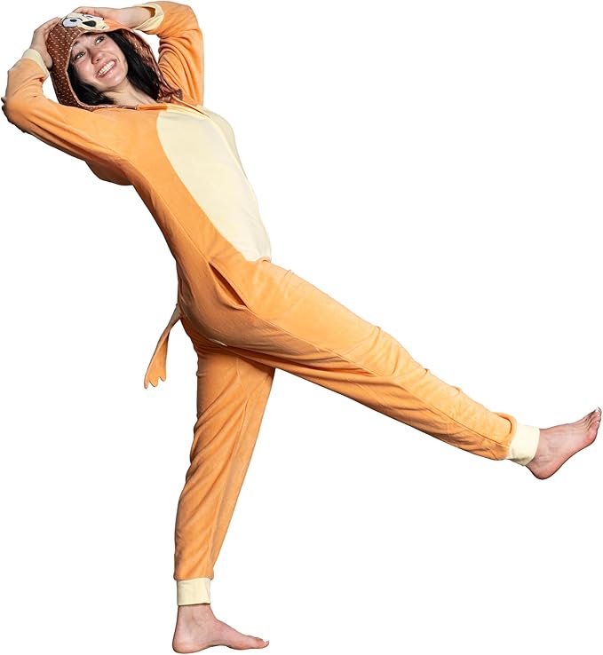 Adult Unisex Playful Colorful Dog Adult Halloween Costume Cosplay Zip Up Pajama Jumpsuit - TVStoreOnline