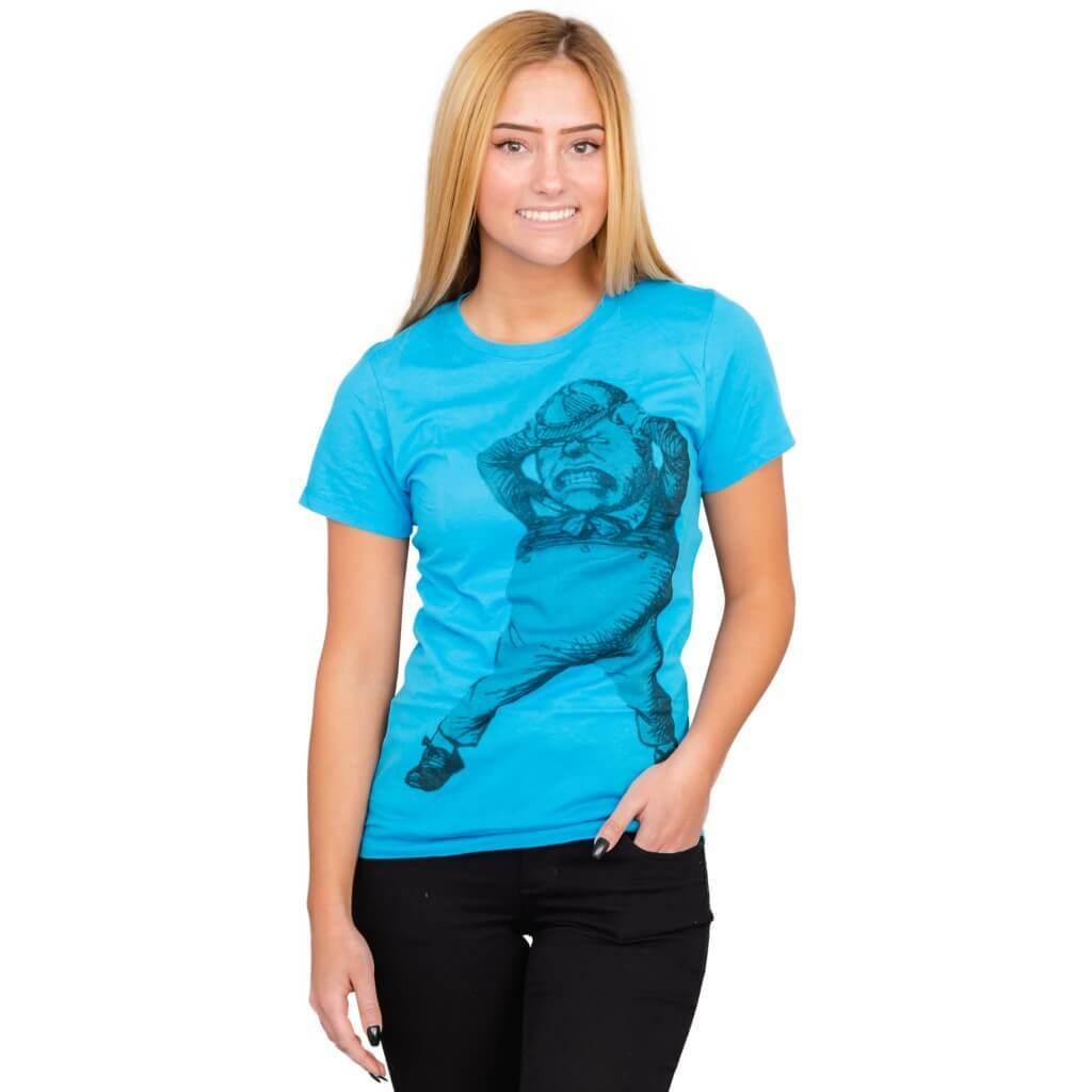 Alice In Wonderland Tweedle Dee Dum Juniors Turquoise T-shirt Tee - TVStoreOnline