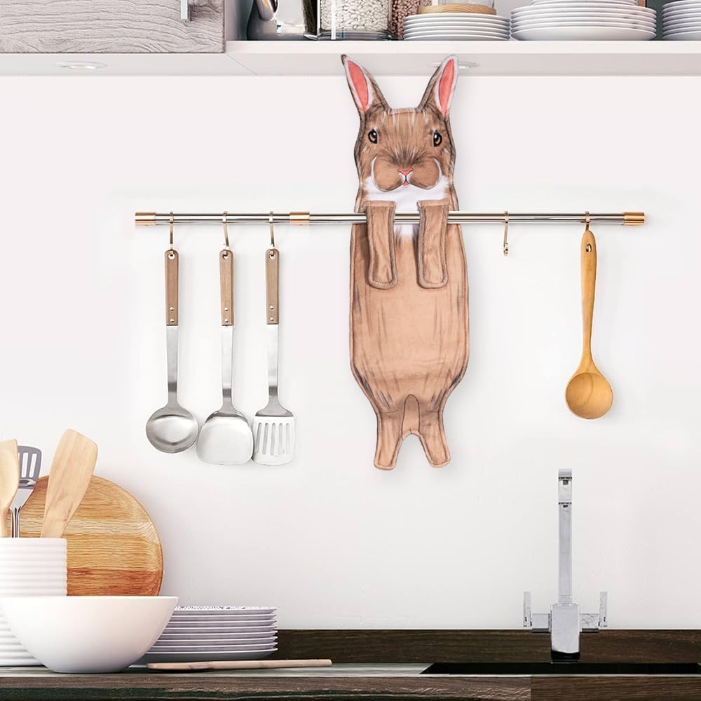 Animal Funny Themed Hanging Hand Towels for Bathroom & Kitchen – Soft Decorative Face Washcloths with 10 Cute Designs - TVStoreOnline