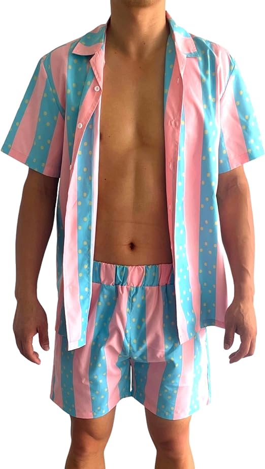 Blond Ken Beauty Beach Boy 80's Adult Unisex Halloween Cosplay Costume Set - TVStoreOnline
