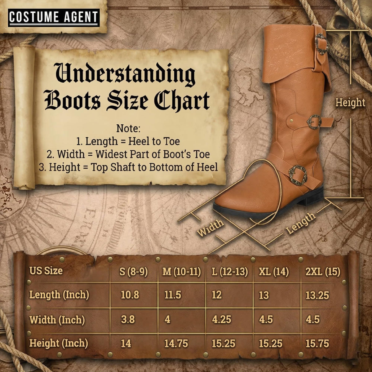 Caribbean Pirate Halloween Cosplay Unisex Costume Boots - TVStoreOnline