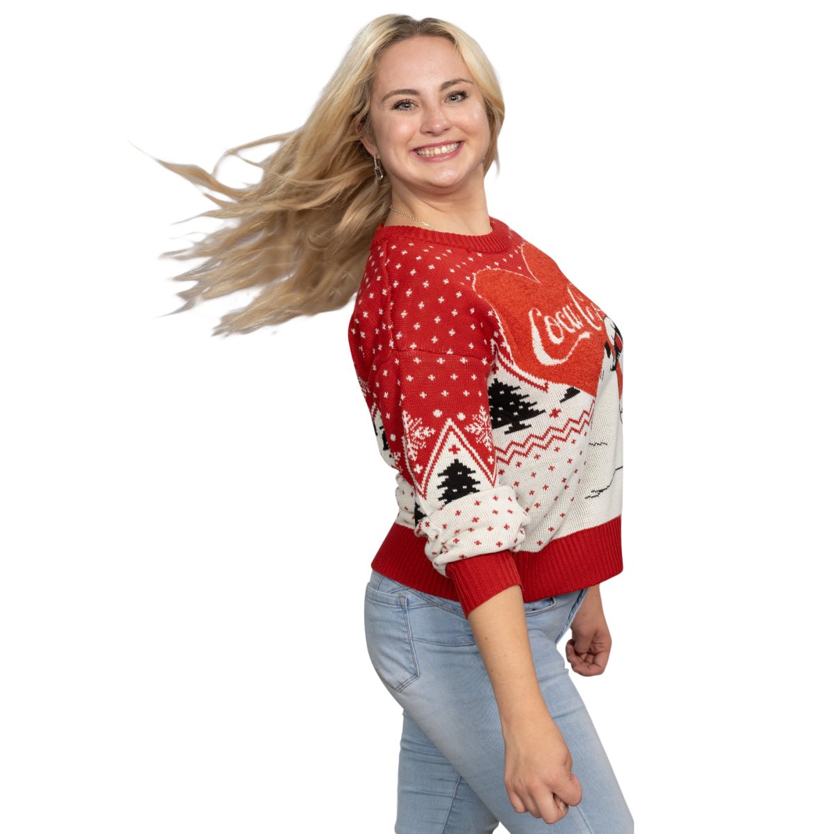 Coca Cola Heart Polar Bear Drinking Sweater - TVStoreOnline