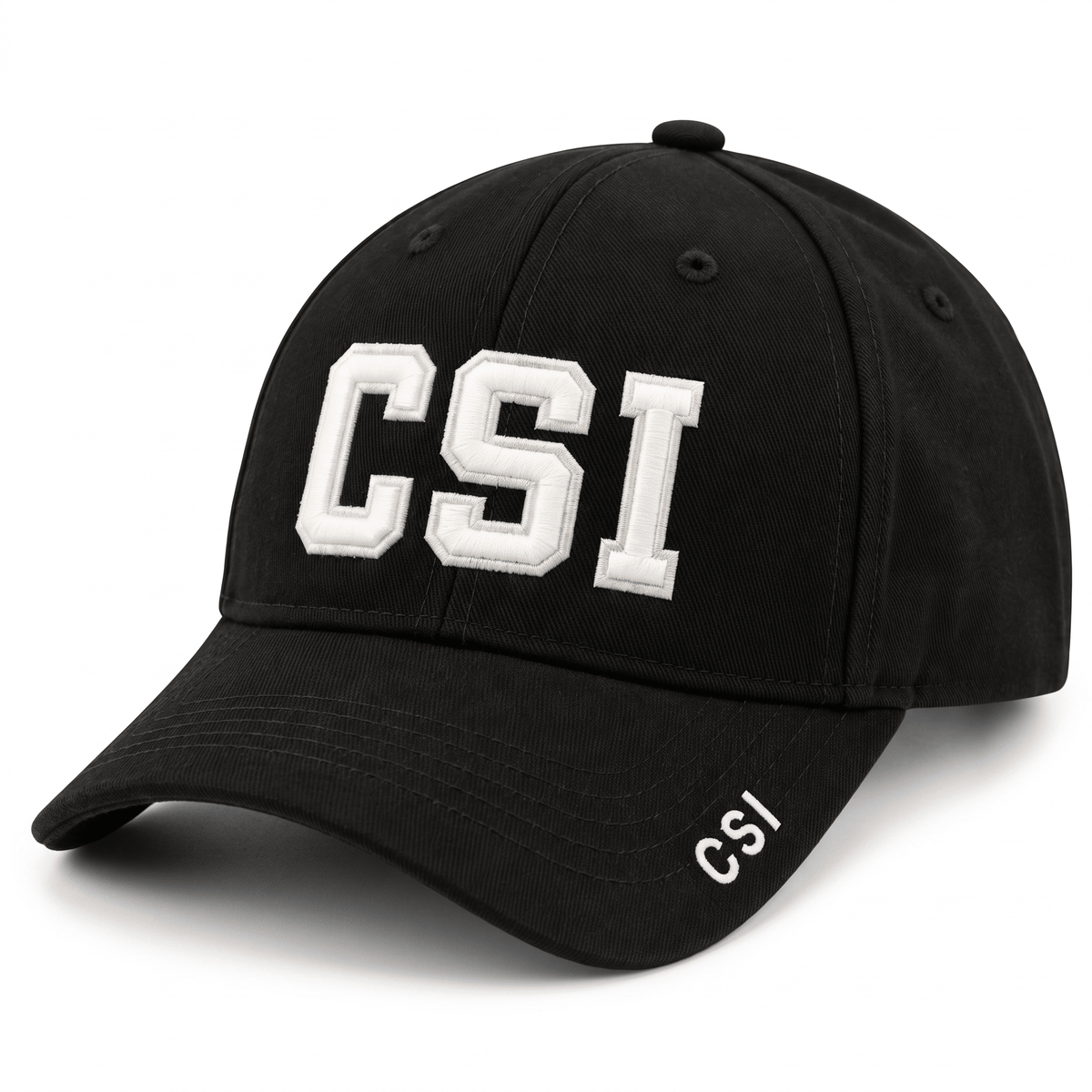 Crime Investigation Logo Black Strapback Hat Halloween Costume Cap - TVStoreOnline