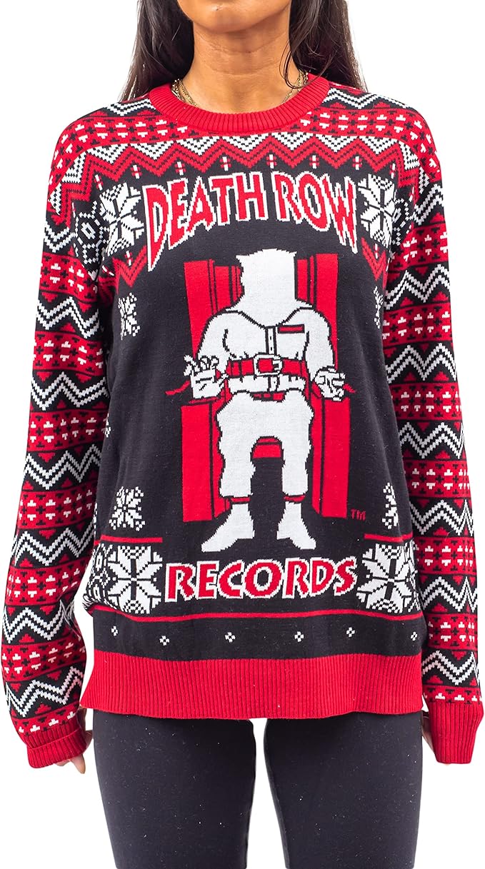 Death Row Records Inmate Fair Isle Adult Unisex Ugly Christmas Sweater - TVStoreOnline