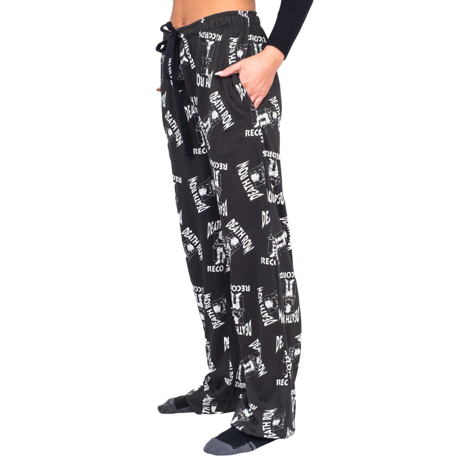 Deathrow Records Logo Toss Adult Sleep Lounge Pants - TVStoreOnline