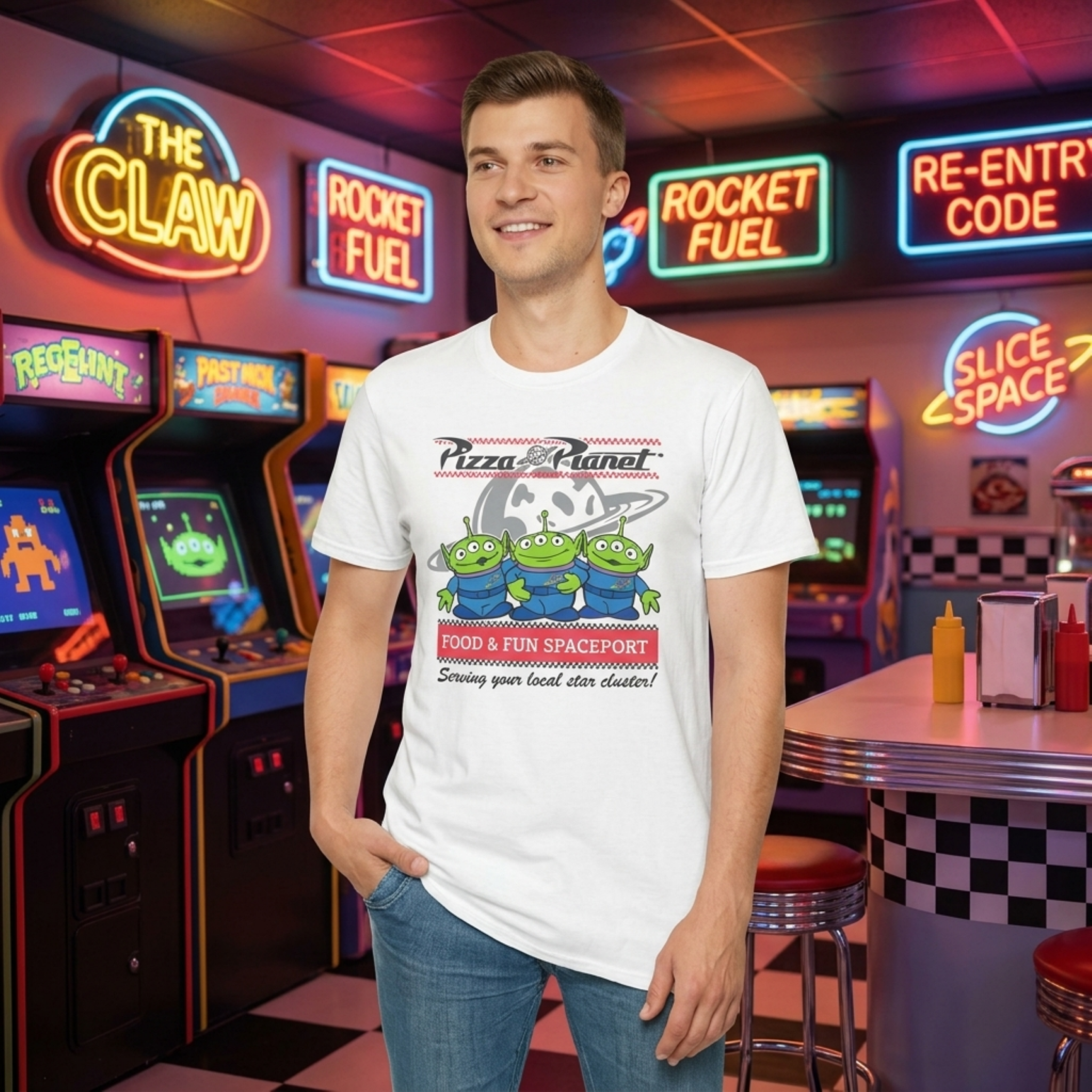 Disney Toy Story Pizza Planet Alien Adult Unisex Cosplay T-Shirt - TVStoreOnline