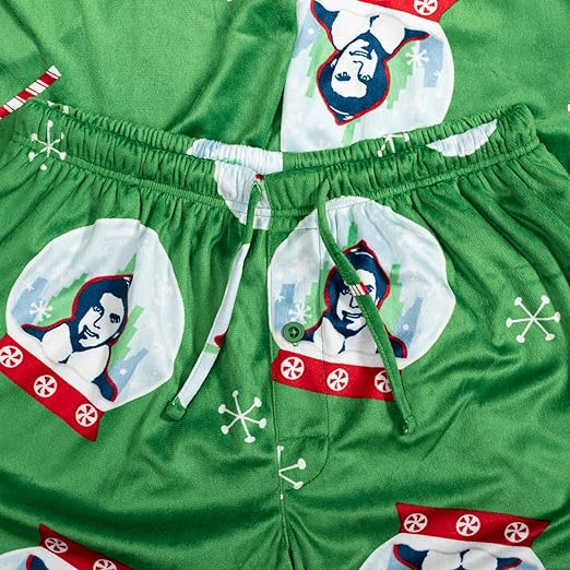 Elf Snowflakes Unisex Adult Candy Cane Green Lounge Pants - TVStoreOnline