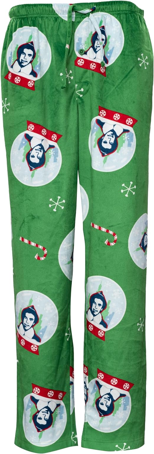 Elf Snowflakes Unisex Adult Candy Cane Green Lounge Pants - TVStoreOnline