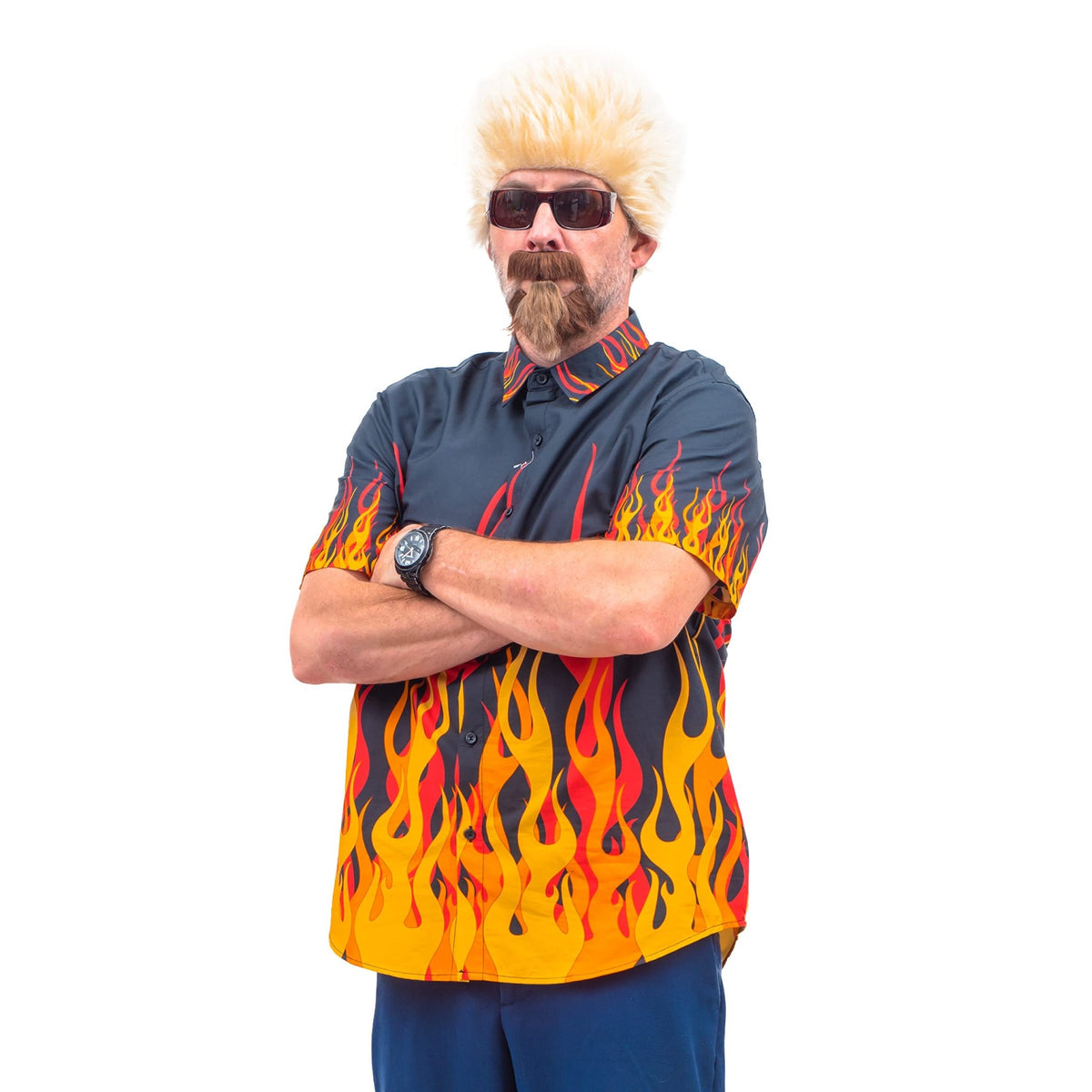 Famous TV Chef Personality "Guy" Food TV Show Deluxe Halloween Cosplay Costume Set - TVStoreOnline