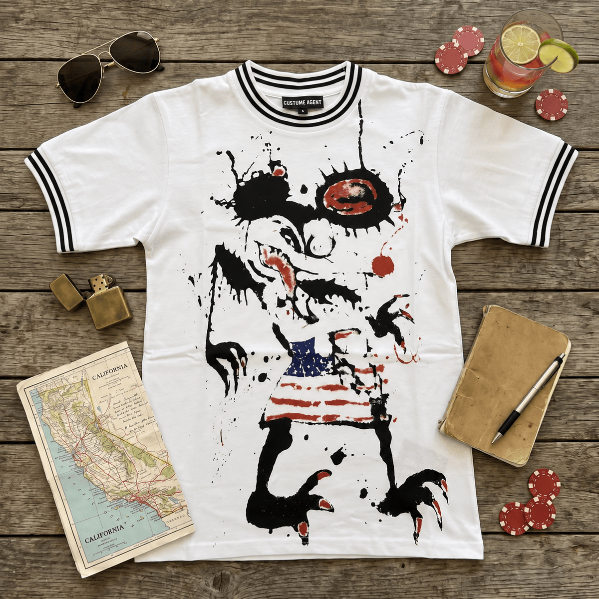 Fear and Loathing Ralph Artist-Inspired Adult Unisex Mouse Flag T-Shirt - TVStoreOnline